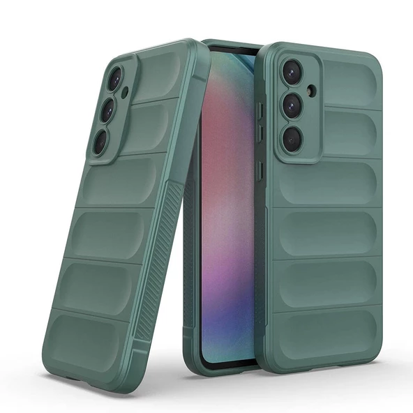 Galaxy A55 Uyumlu Kılıf Esnek TPU Oyuklu Arka Yüzey Tasarımlı Etnik Silikon Kapak ürün görseli 1