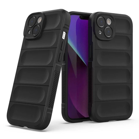 Apple iPhone 14 Uyumlu Kılıf Esnek TPU Oyuklu Arka Yüzey Tasarımlı Etnik Silikon Kapak ürün görseli 1