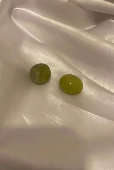Doğaltaş Zebercet Olivin Peridot taşı Enerji Taşı Bereket Kalp Çakra 2 Adet ürün görseli 1