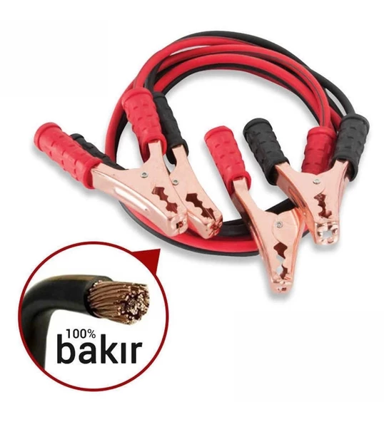 Akü Takviye Kablosu A++ Kalite Bakır  2.20m ürün görseli 1