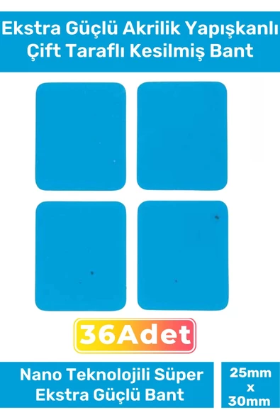 Özel Seri Ekstra Güçlü PE Köpük Esaslı Çift Taraflı Hazır Kesilmiş 25x30mm Asma Bant 36 Adet ürün görseli 1