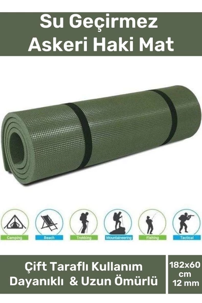 Özel Su Geçirmez 182x60cm Hafif Pratik Dayanıklı Isı Yalıtım 12mm Kalınlık Köpük Askeri Haki Mat ürün görseli 1