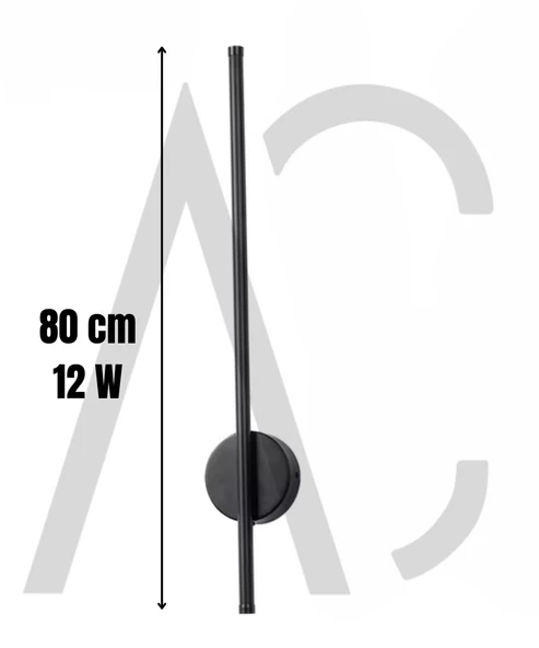 12W 80 cm Siyah Dikey Aplik - Gün Işığı (4200K) ürün görseli 1