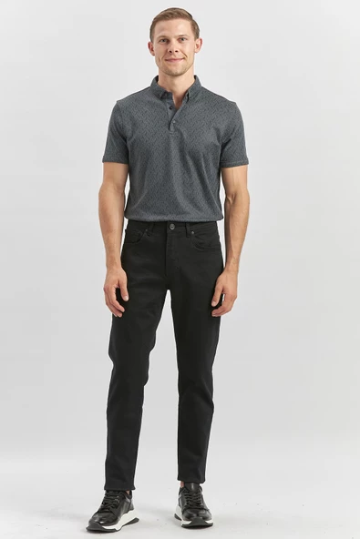 Siyah Düz Cord Slim Fit Casual Denim Pantolon 1023245150 ürün görseli 1