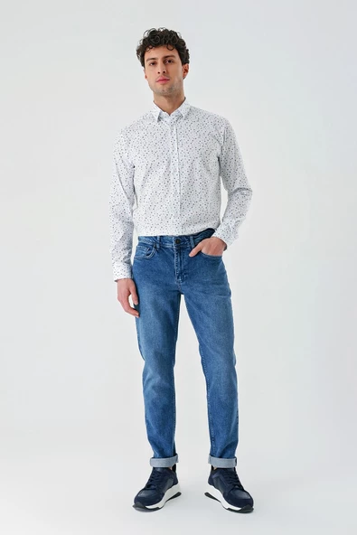 Mavi Gabardin Pamuklu 5 Cepli Slim Fit Dar Kesim Casual Denim Pantolon 1023240154 ürün görseli 1