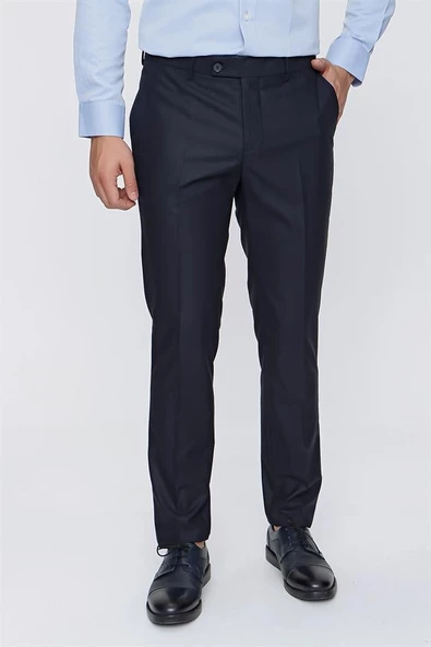 Lacivert Yandan Cepli Basic Slim Fit Pantolon 1003220013 - Resim 3