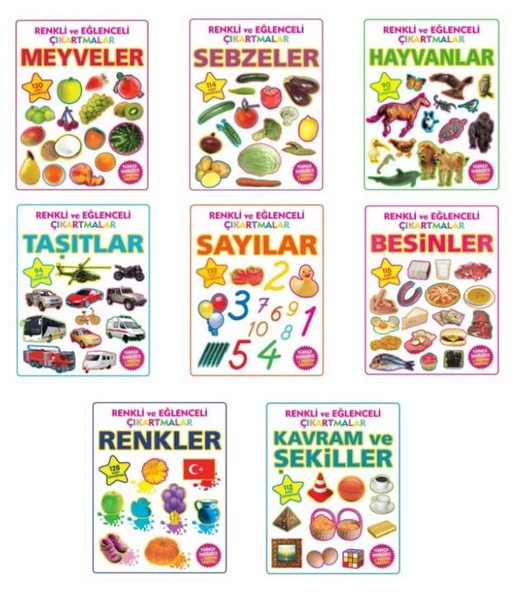 Parıltı Okul Öncesi Renkli ve Eğlenceli Çıkartmalar Seti 8 Kitap ürün görseli 1