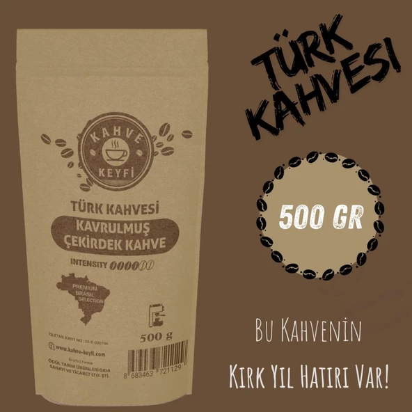 Kahve Keyfi Türk Kahvesi Kavrulmuş Çekirdek 500 Gr ürün görseli 1
