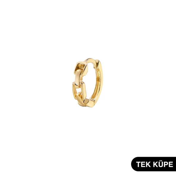 14 Ayar Tek Halka Altın Küpe 0,55 gr - Resim 5