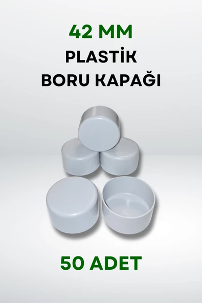 Plastik Boru Kapağı 42 MM (50 Adet) - Resim 2
