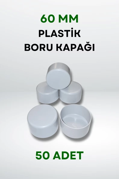 Plastik Boru Kapağı 60 MM (50 Adet) - Resim 2