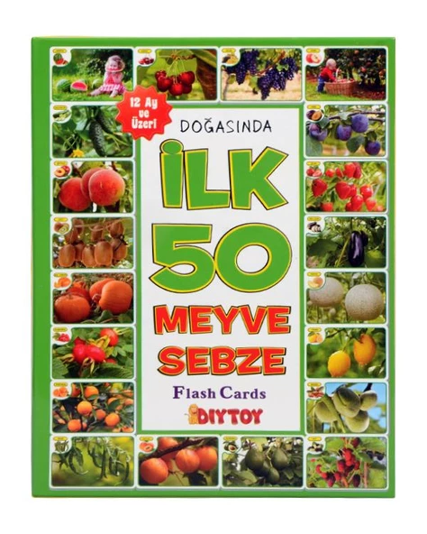 İlk 50 Sözcük Meyve Sebze Eğitici Eşleştirme ve Bilgi Kartları Diytoy ürün görseli 1