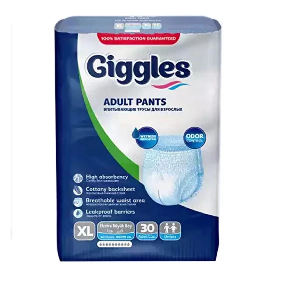 Giggles Külotlu Yetişkin Hasta Bezi Xlarge 30'lu - 4 Paket ürün görseli 1