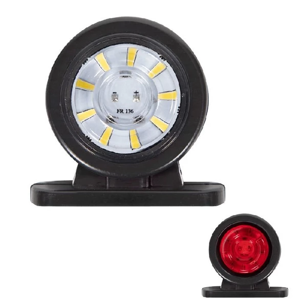 Mini Düz Lamba Lensli Cam 18 Led'Li 70Mm 12V-24V Beyaz - Kırmızı - FR0136-WR ürün görseli 1