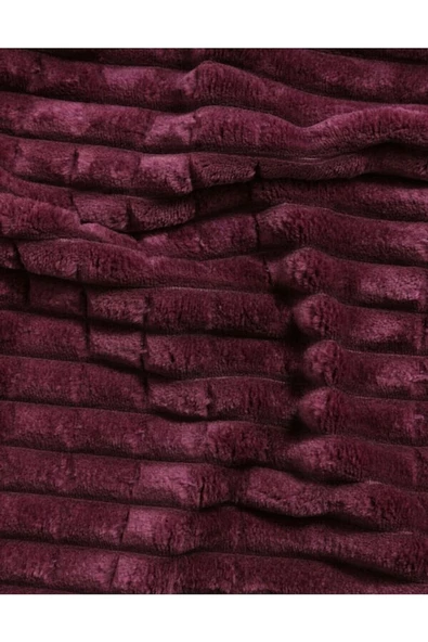 Merinos Modern Line 3 Parça Battaniye Seti Cherry - Resim 3