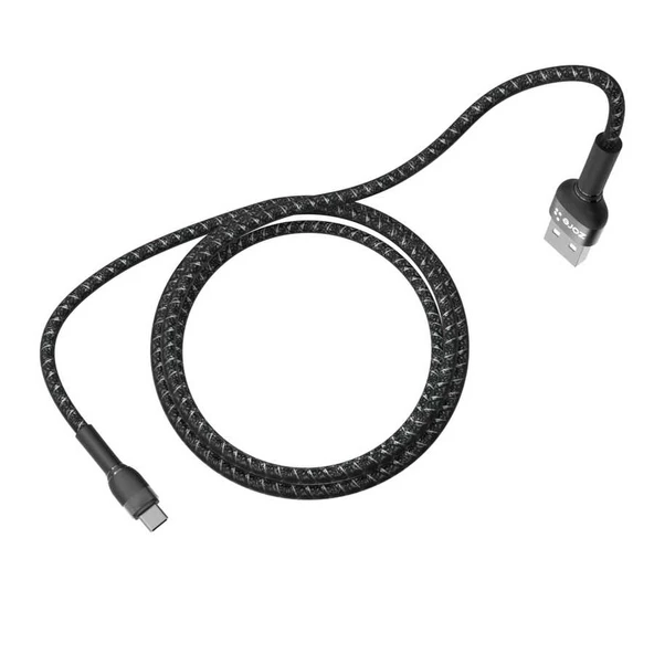 Shira Serisi Type-C USB File Örgü Şarj Kablosu 1m - Resim 3