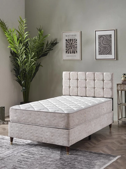 Beehanem 120x200 Bengü Baza Başlık Yatak Set ürün görseli 1