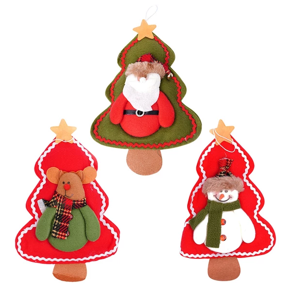 Yılbaşı Çam Ağaçlı Noel Baba - Kardan Adam - Geyik Süs Seti ürün görseli 1