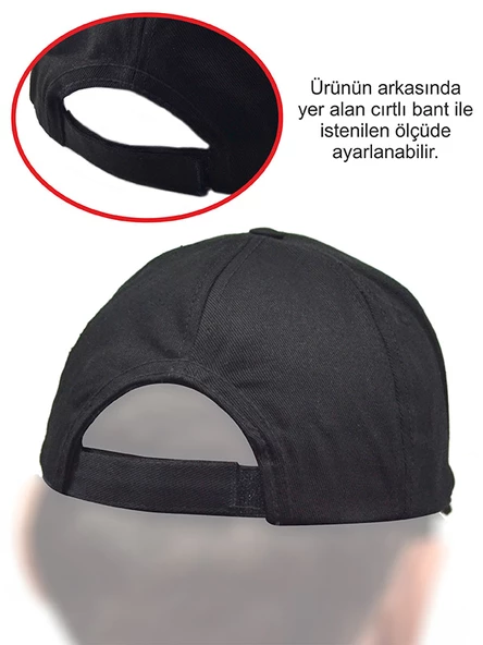 Çeçen Borz Logo Baskılı Siyah Şapka - Resim 4