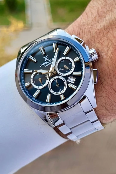 Daniel Klein DKISTE1270 Kadranı Lacivert Kordonu Gümüş Renk İç Göstergeleri Aktif Hediye Paketli Erkek Kol Saati ürün görseli 1