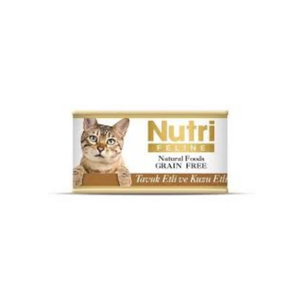 Nutri Feline Tahılsız Tavuk Etli Ve Kuzu Etli Yetişkin Kedi Konservesi 85gr ürün görseli 1