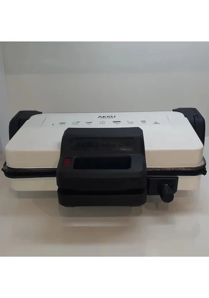 Aksu T32 Gross Grill Çıkartılabilir Plaka 1800 W 6 Dilim Tost Makinesi Beyaz Renk ürün görseli 1