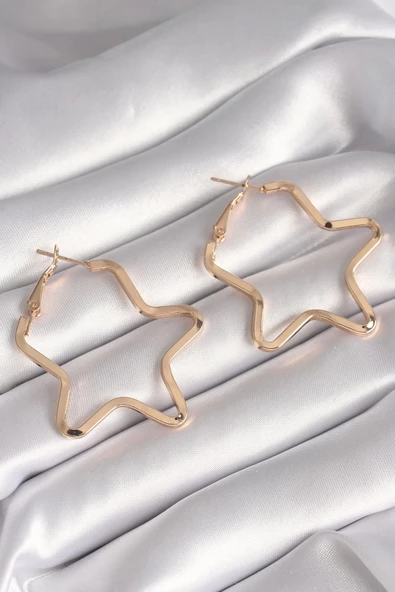 Pirinç Gold Renk Yıldız Model Kadın Küpe ürün görseli 1