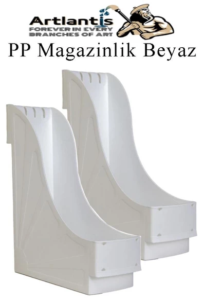 Plastik Magazinlik Beyaz 2 Adet Plastik Kutu Klasörü Magazinlik A4 Dosya ve Masa Düzenleyici Sınıf Ev Ofis ürün görseli 1