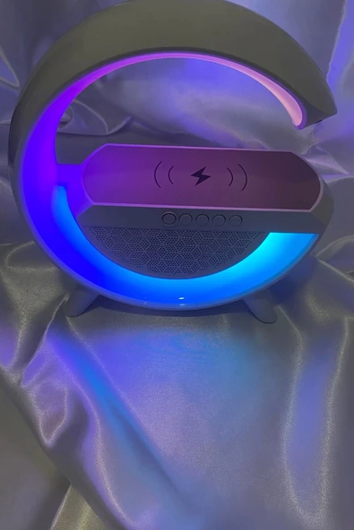 Masa Lambası Led Rgb Işık Kalosuz Şarj Hoporlör Radyo Büyük Boy ürün görseli 1