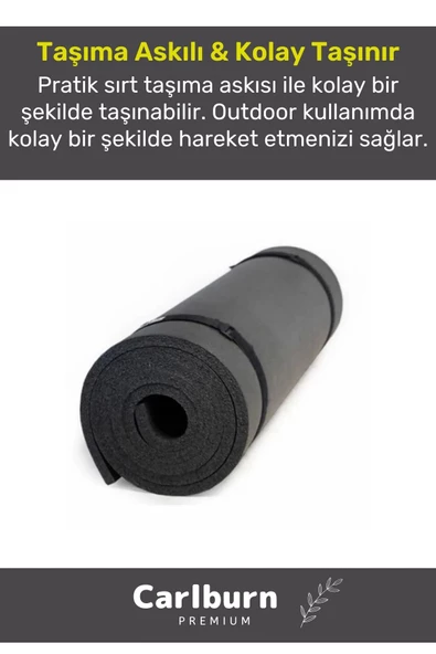 Premium Su Geçirmez Konforlu Taşıma Askılı Çift Taraflı Zemin Çadır Uyku Kamp Matı Yer Minderi 10mm ürün görseli 1
