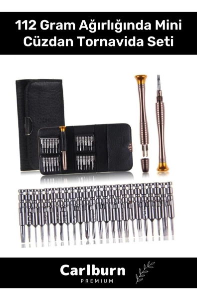 Özel Üretim 112 Gr Ağırlığında Dayanıklı 24 Uçlu 1 Kalemli Hafif Mini Çıtçıtlı Cüzdan Tornavida Seti ürün görseli 1