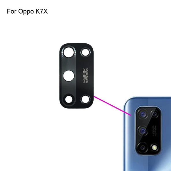 Oppo K7X Arka Kamera Camı (Çıtasız Sadece Cam) ürün görseli 1
