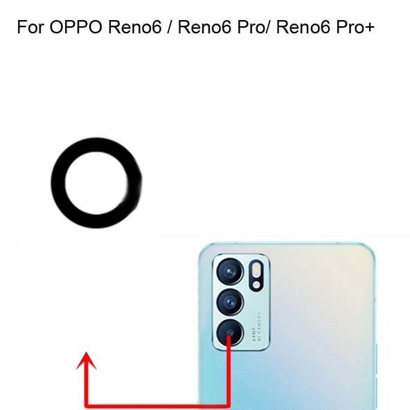 Oppo Reno 6 Pro Arka Kamera Camı (Çıtasız Sadece Cam) ürün görseli 1