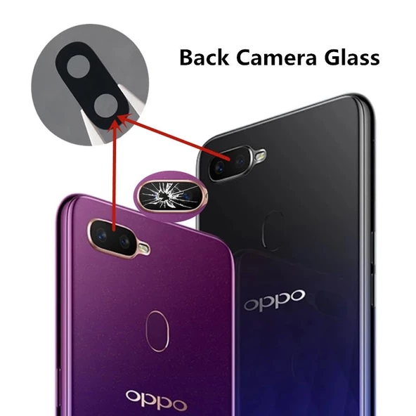 Oppo AX7 Arka Kamera Camı (Çıtasız Sadece Cam) ürün görseli 1