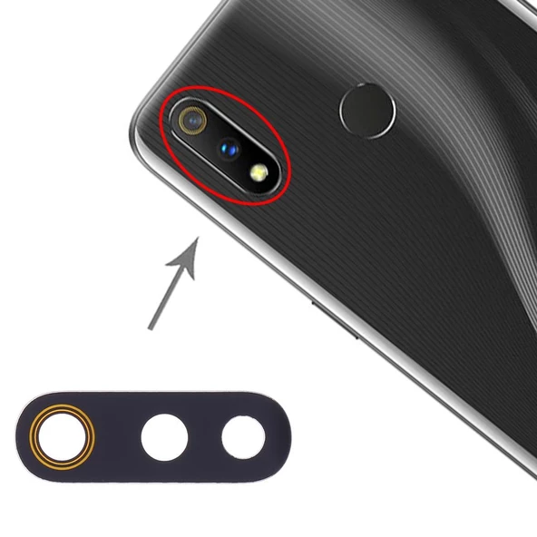 Oppo Realme 3 Pro Arka Kamera Camı (Çıtasız Sadece Cam) ürün görseli 1