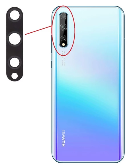 Huawei P Smart S Arka Kamera Camı (Çıtasız Sadece Cam) ürün görseli 1