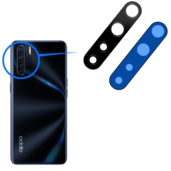 Oppo A91 Arka Kamera Camı (Çıtasız Sadece Cam) ürün görseli 1