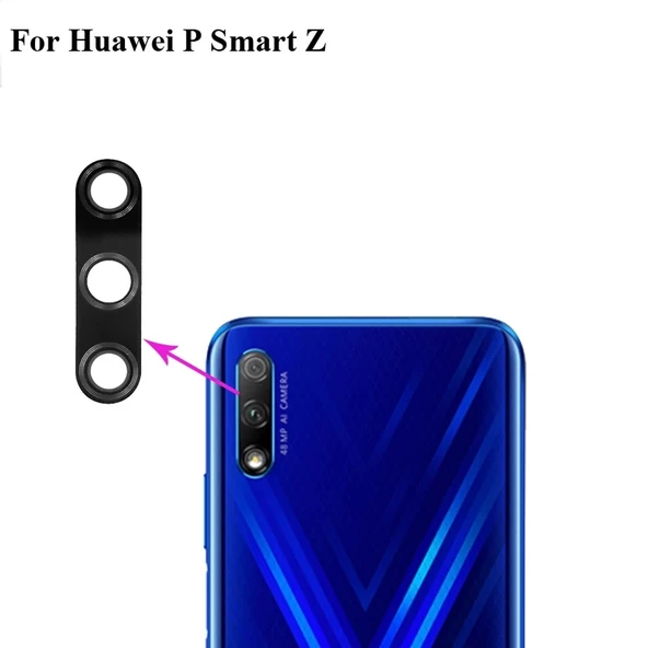 Huawei P Smart Z Arka Kamera Camı (Çıtasız Sadece Cam) ürün görseli 1