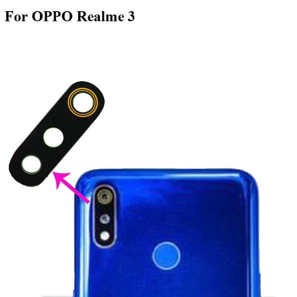Oppo Realme 3 Arka Kamera Camı (Çıtasız Sadece Cam) ürün görseli 1