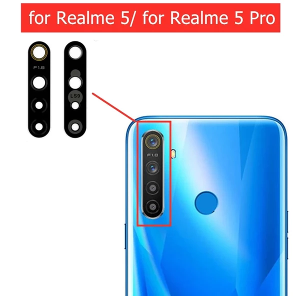 Oppo Realme 5İ Arka Kamera Camı (Çıtasız Sadece Cam) ürün görseli 1