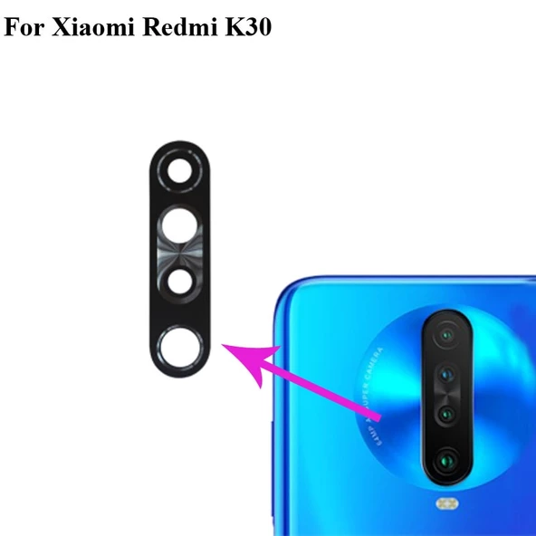 Xiaomi Redmi K30 Arka Kamera Camı (Çıtasız Sadece Cam) ürün görseli 1