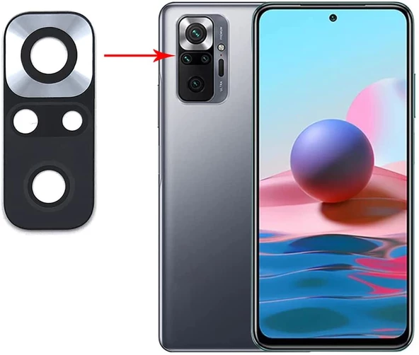 Xiaomi Redmi Note 10 Pro Arka Kamera Camı (Çıtasız Sadece Cam) ürün görseli 1