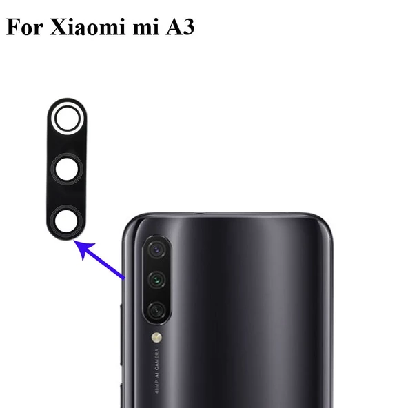 Xiaomi Mi A3 Arka Kamera Camı (Çıtasız Sadece Cam) ürün görseli 1