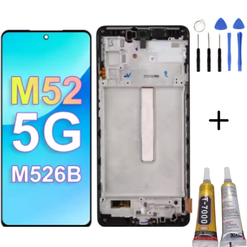 TE Samsung M52 5G M526 Uyumlu Çıtalı Lcd Ekran Servis Full Set ürün görseli 1
