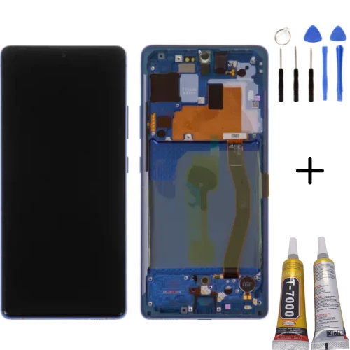 TE Samsung S10 Lite G770F Uyumlu Çıtalı Lcd Ekran Mavi + Full Set ürün görseli 1