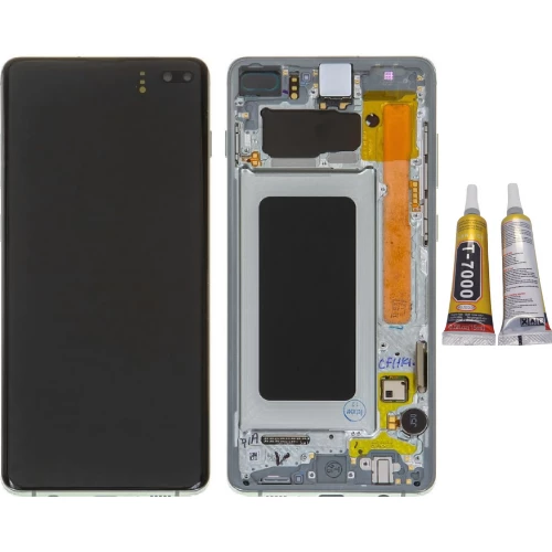 TE Samsung S10 Plus G975 Uyumlu Çıtalı Lcd Ekran Yeşil + B7000 ürün görseli 1