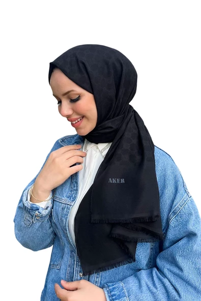 AKER ELEGANCE MONOGRAM ŞAL 1090100 - Resim 3