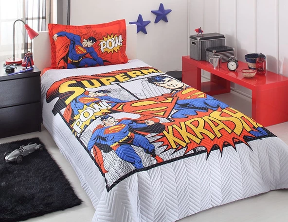 Özdilek Lisanslı Set Superman Red Nevresim Takımı Kapitoneli Kırmızı ürün görseli 1