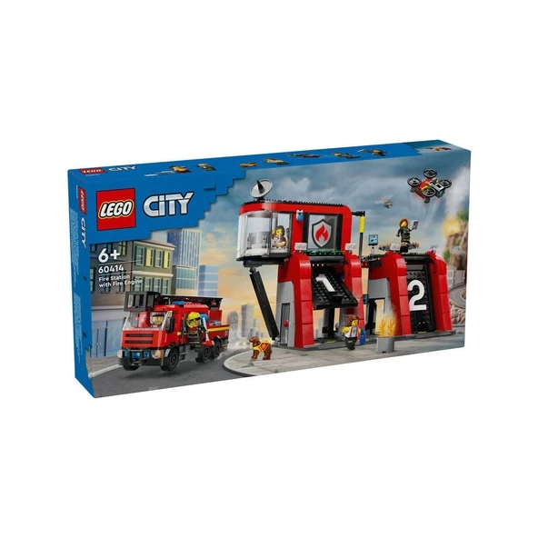 60414 Lego City İtfaiye Kamyon ve İtfaiye Merkezi 843 parça +6 yaş ürün görseli 1