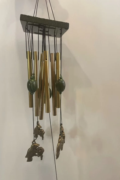 Deprem Zili Çanı Duvar Rüzgar Çanı Zili Feng Shui Ejderha Yılı Metal Borulu Kuş Ve Çiçek Objeli ürün görseli 1